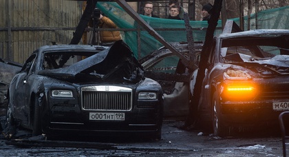 В Москве сгорели 12 суперкаров на несколько миллионов долларов