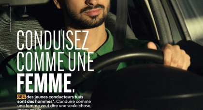 Французька кампанія з безпеки дорожнього руху закликає чоловіків «керувати як жінки»