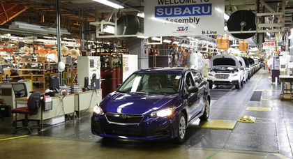 Subaru Impreza впервые сошла со сборочного конвейера в США