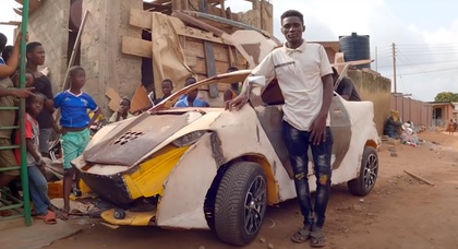 Африканец собрал автомобиль из подручных материалов. На запчасти ушло менее 200 долларов