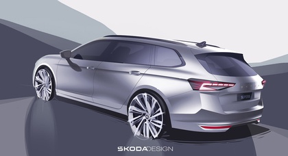 Škoda опубликовала эскизы экстерьера Superb четвертого поколения