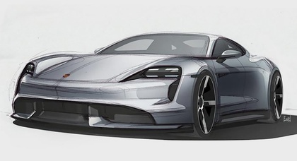 Porsche раскрыла дизайн электрокара Taycan 