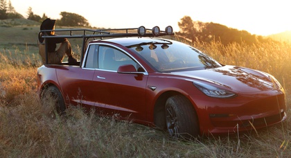 Блогеры переделали Tesla Model 3 в пикап