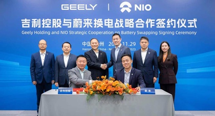 Nio и Geely будут вместе развивать технологию автоматической замены батарей в электромобилях