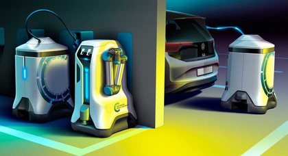 Volkswagen показал робота для зарядки электромобилей