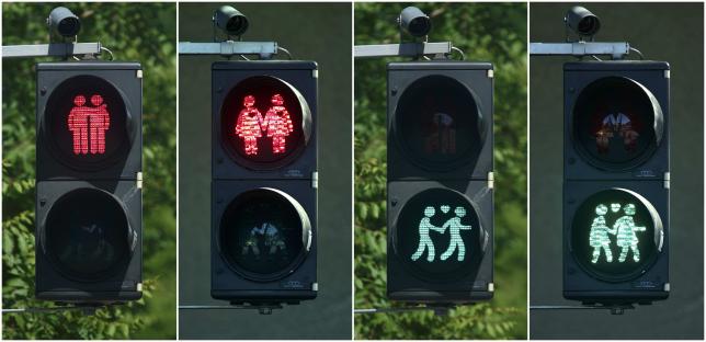 В Вене появились светофоры для однополых пар