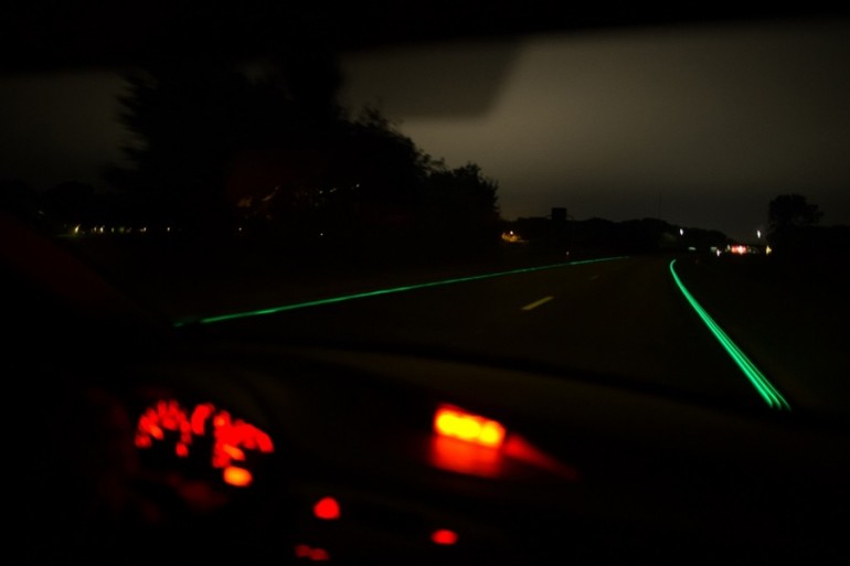 Glow in the dark road