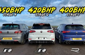 Three generations of Volkswagen Golf R cars go head-to-head in a drag race - which will come out on top?