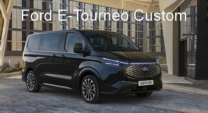 The all-electric Ford E-Tourneo Custom gets its power from the same battery as the Ford F-150 Lightning and offers a range of 370 km