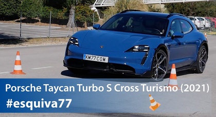 Лосиный тест вызвал сложности у Porsche Taycan Cross Turismo