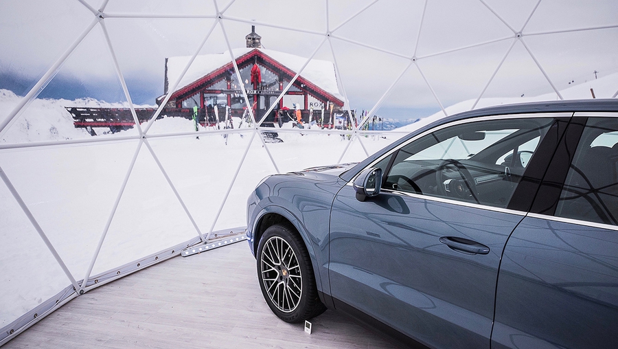 Highest Porsche pop-up store in the heart of the French Alps