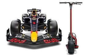 RBS #01 ist ein neuer geländegängiger E-Scooter des Red Bull F1-Teams mit einer Höchstgeschwindigkeit von 45 km/h (27 mph) und einer Reichweite von 60 km (37 Meilen).