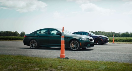 Гонка 2 суперседанов. BMW M5 CS 2022 года vs Dodge Charger Hellcat Redeye. Видео