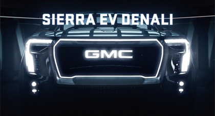 GMC Sierra EV Denali front fascia teased ahead of October 20 debut