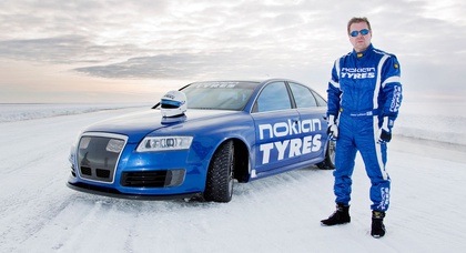 Рекорд скорости на льду установила Audi RS6 в шинах Nokian