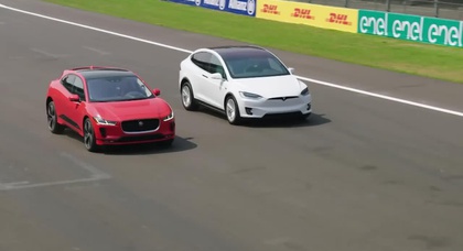 Кто быстрее — Jaguar I-Pace против Tesla Model X
