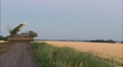 Ukrainian air defense system "Buk" hit an enemy air target (video)