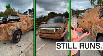 Rivian R1T rijdt nog steeds na overstroming tijdens orkaan Helene