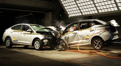 Hyundai's cheapest sedans slammed into crash test to show significant safety differences