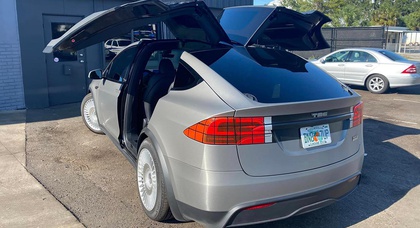 Tesla Model X Transformed into Back to the Future Time Machine Inspired by DeLorean