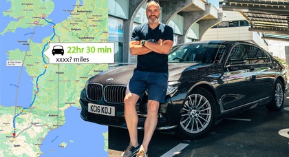 Der BMW 7er mit Dieselantrieb legte mit einer Tankfüllung 1651 km von London nach Madrid zurück