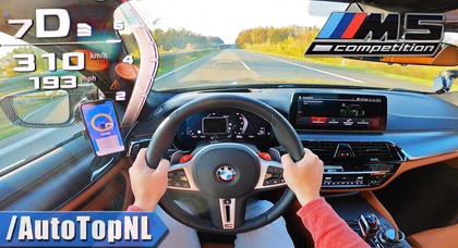 Видео: BMW M5 разогнался на автомагистрали до 310 км/ч