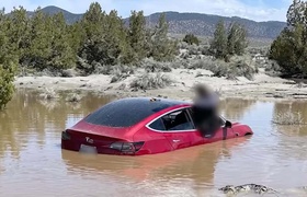 Tesla Model 3 plunges into flood while driving on autopilot