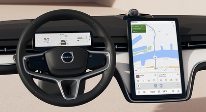 Volvo zeigt eine Vorschau auf das Armaturenbrett des neuen Elektro-SUV EX90 und sein minimalistisches Schnittstellendesign