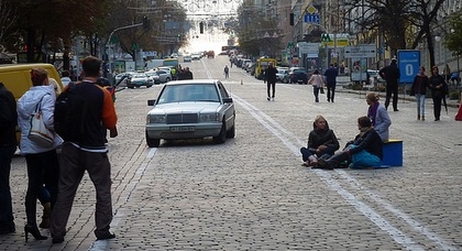 Киевская «неделя без автомобилей» отличилась 8-километровой пробкой