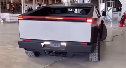 A new design for the Tesla Cybertruck's tail-lights has been spotted in pre-production testing