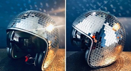 Shine bright like a diamond! Disco Ball helmet for sale on Etsy