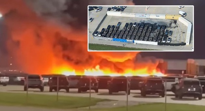 Over 50 Rivian R1T and R1S vehicles destroyed by fire in factory parking lot