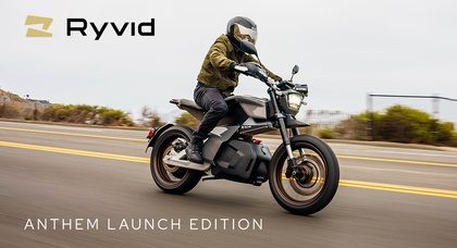 Ryvid Anthem electric motorcycle gets replaceable battery on wheels and range up to 120 km