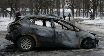 В Киеве жгут авто с номерами Западной Украины 