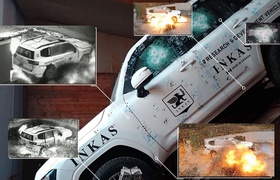 Відео: броньований Toyota Land Cruiser 300 обстріляли та спробували підірвати