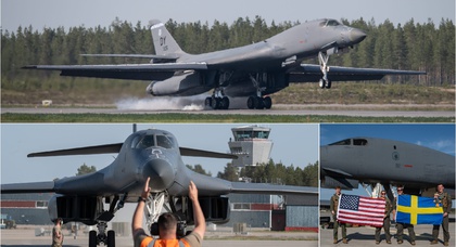 US Air Force B-1B bombers landed in Sweden for the first time. They will take part in exercises with the Swedish Army