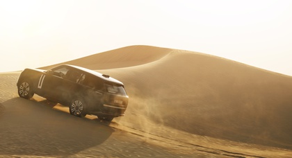 The Range Rover Electric is being tested in the desert