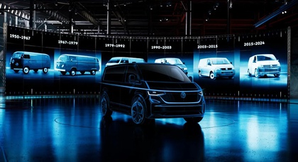 Volkswagen дражнить деталями дизайну нового фургона Transporter