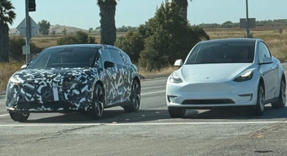 Дешевший електрокросовер Lucid помітили поруч із Tesla Model Y