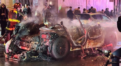 Вандалы разбили, а затем подожгли беспилотный автомобиль Waymo в Сан-Франциско