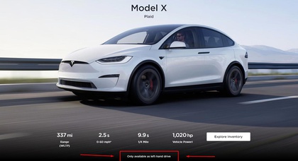 Tesla discontinues right-hand-drive option for Model S and Model X to "Ramp Up Production"