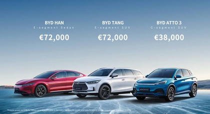 BYD, a Chinese carmaker, has unveiled three electric vehicles for the European market and announced their pre-sale prices