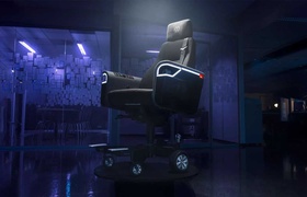 Volkswagen built an electric office chair. It can drive up to 20 km/h, has LED lights, driver assistance and an infotainment system