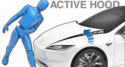 Tesla Model 3 Highland mit "Active Hood" für mehr Fußgängerschutz