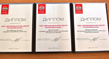 Автомобильний центр Голосіївський отримав три нагороди!!! 