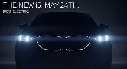 2024 BMW i5 Teaser zeigt beleuchteten Nierengrill, Ambientebeleuchtung