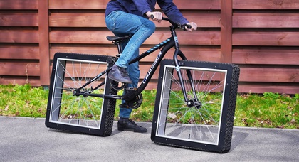 L'inventeur construit un vélo avec des pneus carrés - et ça marche vraiment ! 