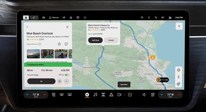Google Maps sind das Standard-Navigationssystem für Rivian-Fahrzeuge