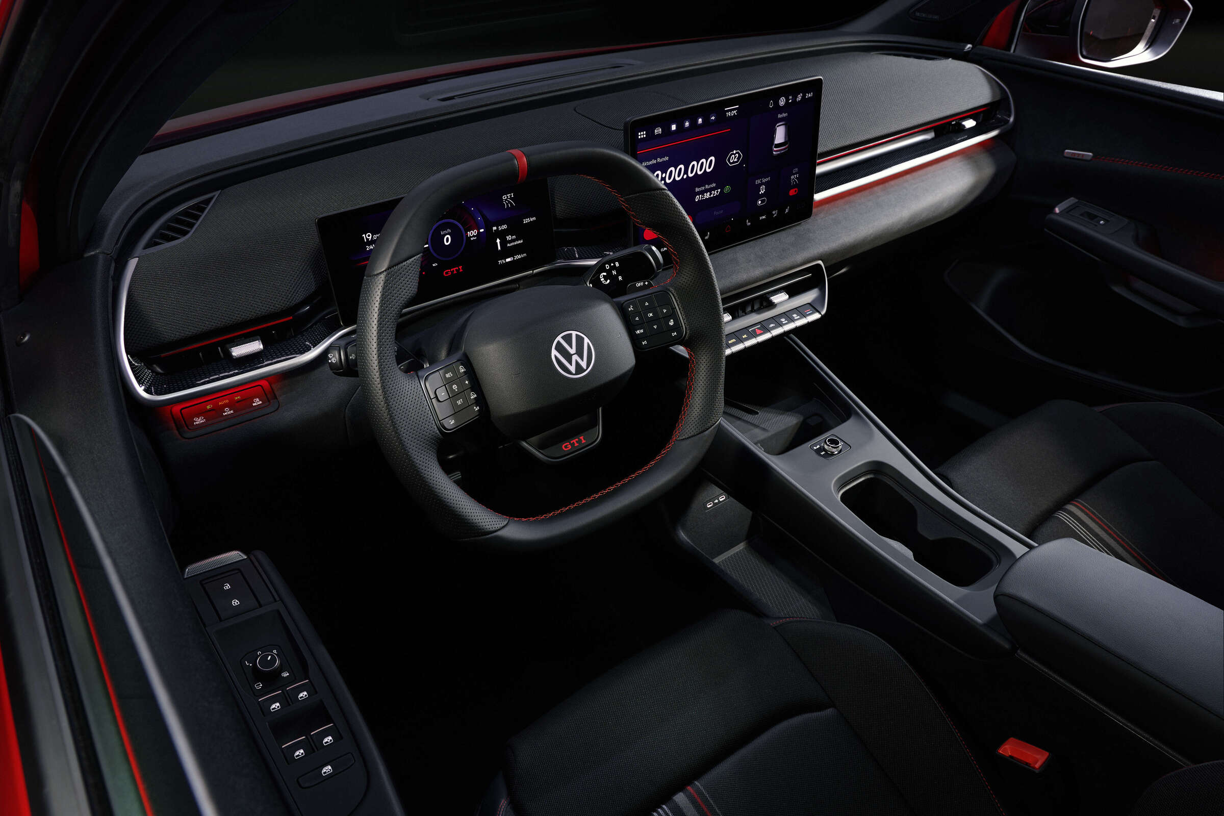 Салон Volkswagen ID. Polo GTI с рулём и дисплеями
