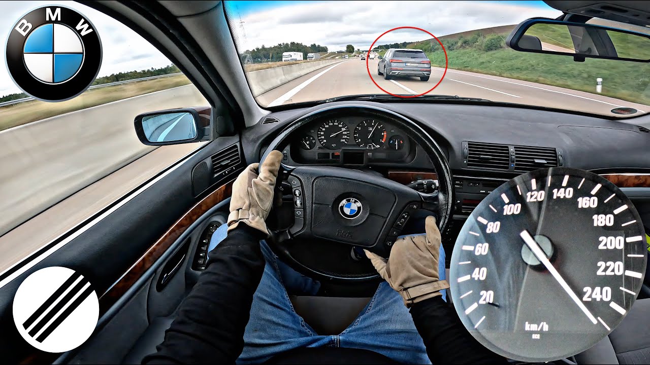 Видео: BMW E39 535i V8 разогнали до максимальной скорости на автобане